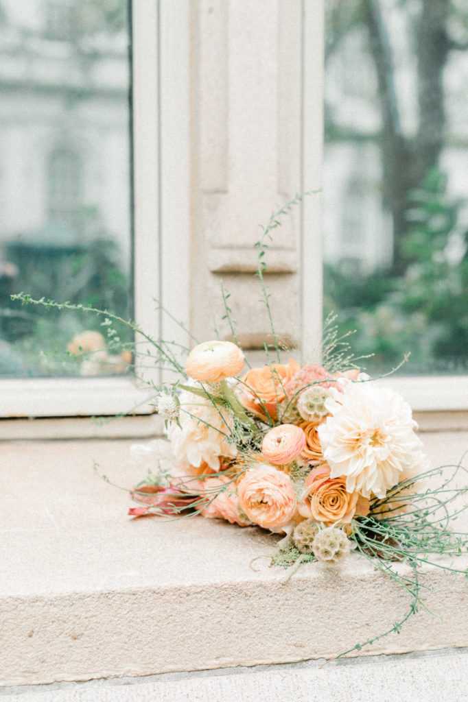 Bouquet on windowsill