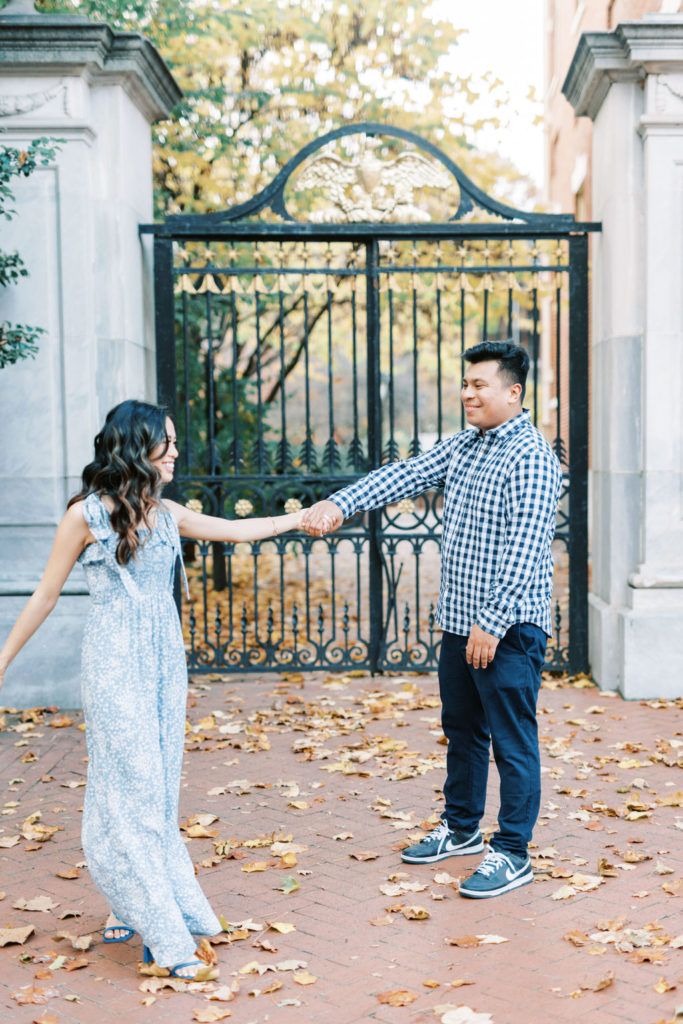 Old City Philly in fall engagement session